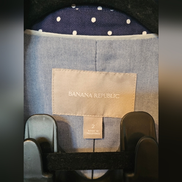 Banana Republic, Blue w/ white Polkadots Blazer, Size 2 NWOT - Picture 6 of 6